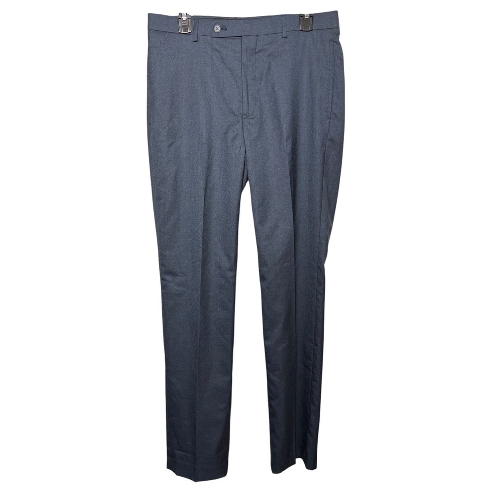 Calvin Klein Jerome Navy Slim Fit Flat Front Dress Pants Men's Sz 32x32 Stretch
